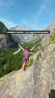 Cinquième semaine d'aventure ! 😴

Nous voici à Ailefroide pendant une semaine mais Marvin tombe malade... Repos obligatoire ! 

Ma maman est venue nous rejoindre, alors on en a quand même profité pour explorer les environs pendant que Marvin reprenait des forces au camping. 

La forme est revenue petit à petit et on a fait quelques belles sorties supplémentaires !

Que faire à Ailefroide : 

🥾 Randonnées 

• Le glacier noir depuis le pré de Madame Carle : 7,6 km - 610 m déniv - 3h30
• La bosse de Clapouse depuis le camping : 10 km - 680 m déniv - 4h30

🐒 Via Ferrata des Gorges d'Ailefroide

• 5 minutes d’approche 
• Retour 15 minutes
• 1h30
• PD/D+

🧗🏼‍♀️ Grande voie facile 

• La Draye : Spit On Cup D- 5b>5a
• La Draye : ¡ Adios trepidentes ! D- 5c>5b+
• Poire d'Ailefroide : Écrins total D+ 5c>5a

💪🏼 Escalade en couenne 

• Secteur de la gorge : 21 voies de 6a à 7c, voies "conti" sur bonnes prises, bien frais l'après-midi.

👉🏼 Prêt à nous suivre dans l'aventure ? Abonne-toi à @explore_a_perte_de_vue !

🥾 Fiers de faire partie de la team @snowleader74 & @eider.outdoor. 

#viaalpina #trekking #montagne #alpes #ecrins