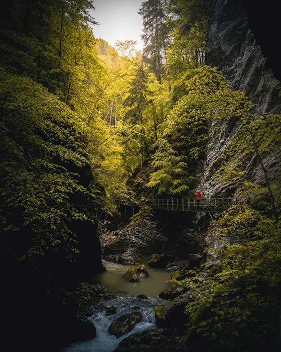 Blog d'itinéraires de trek et randonnée et conseil voyage. Randonnée dans les Gorges de la Jogne dans le canton de Fribourg en Suisse