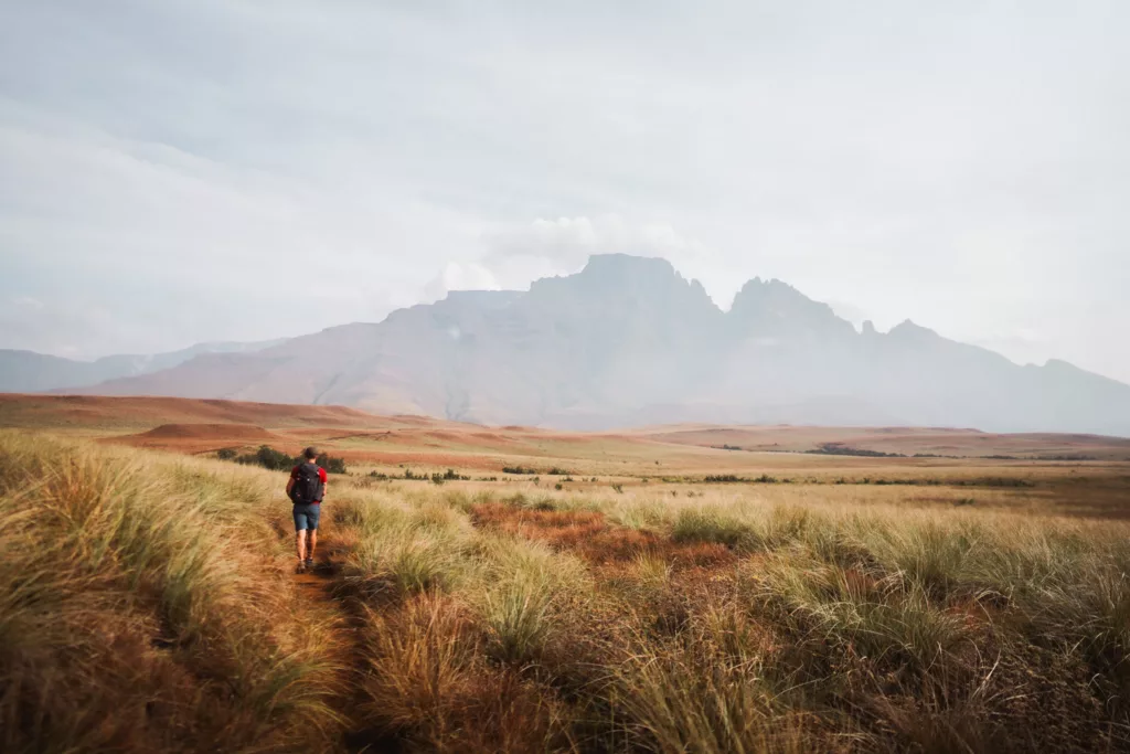 Randonnée à Blindmans Corner dans le Drakensberg.