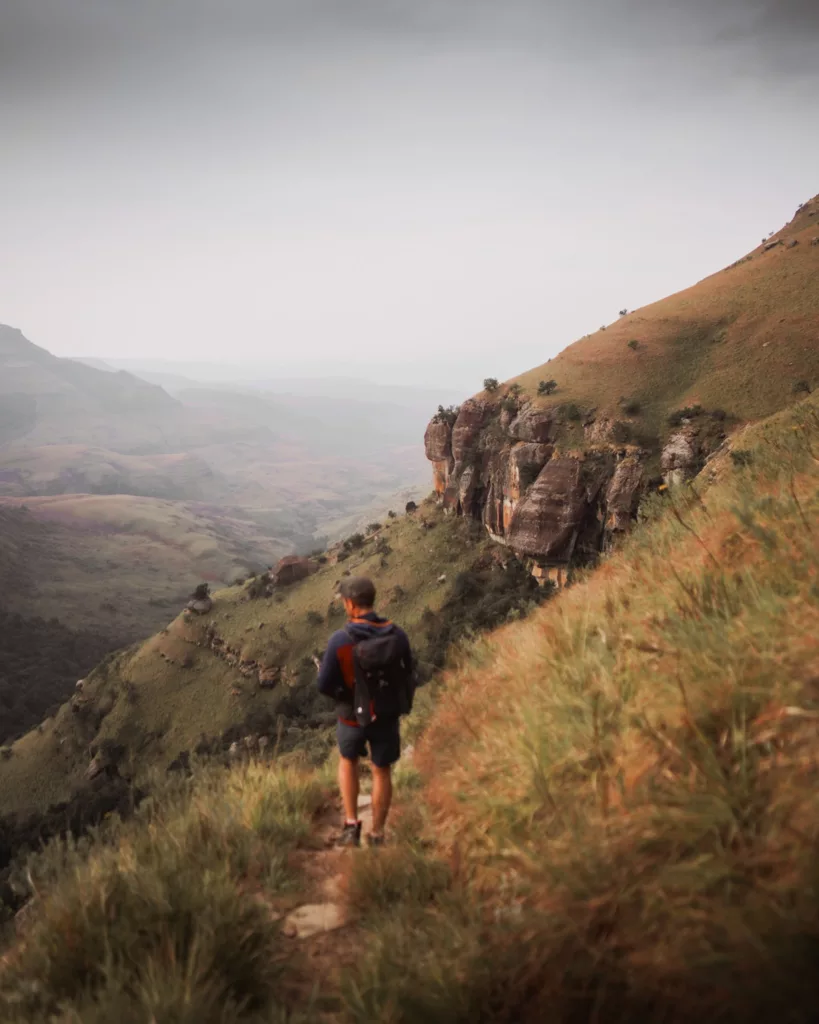 Randonnée à Blindmans Corner dans le Drakensberg.