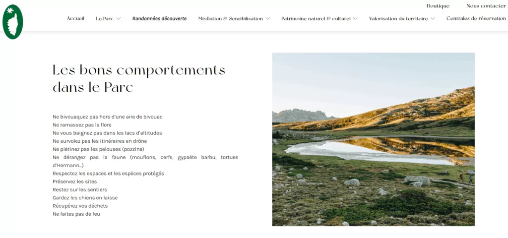 Les bons comportement GR20