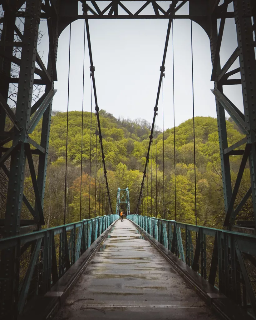 berges du Rhône le pont du grésin réservé aux piétons
