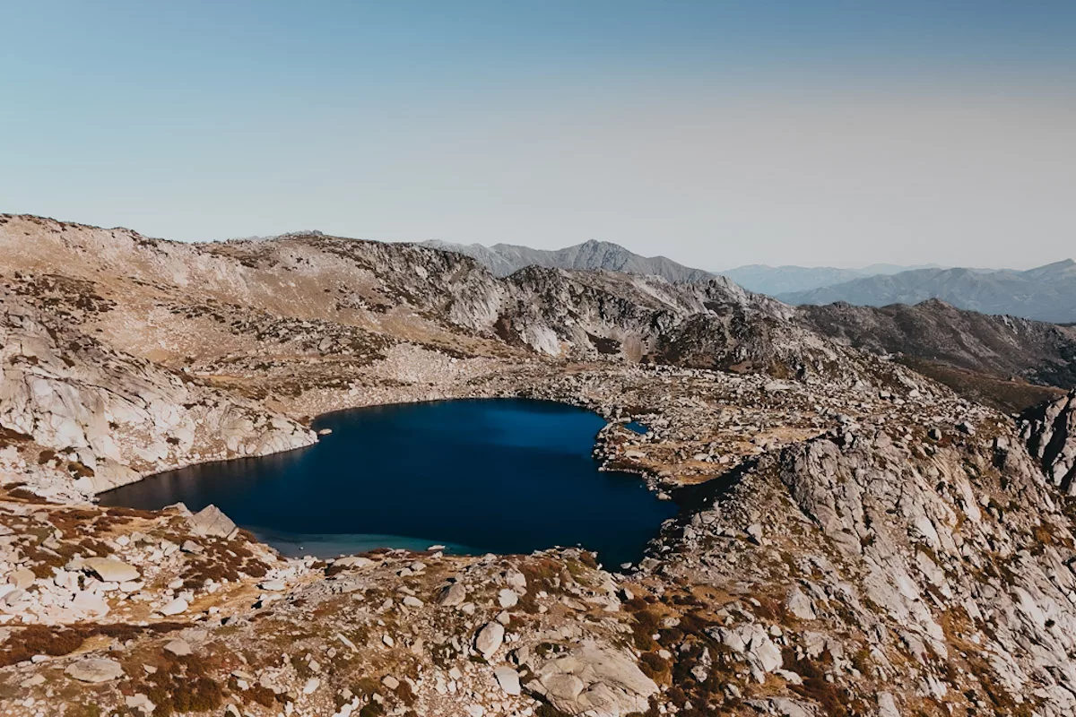 Lac de Bastani vu en drone proche de la station de Ghisoni.