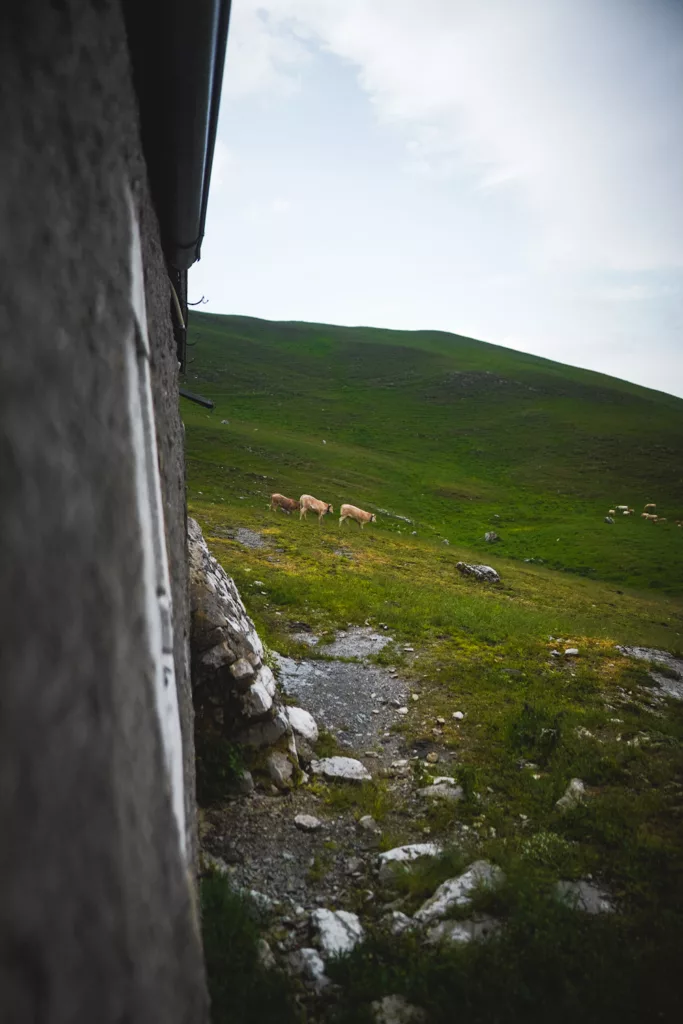 Cabane de la Chaz, cabane non gardée dans le Jura au-dessus du Pays de Gex proche du Reculet, Monts du Jura.