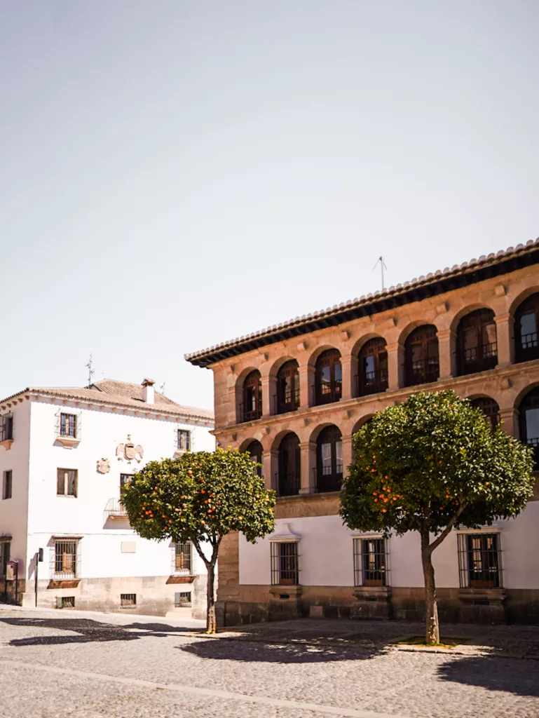 Visite de la ville de Ronda en Andalousie : liste des monuments historiques à visiter. Plaza Duquesa de Parcent et hôtel de ville de Ronda.