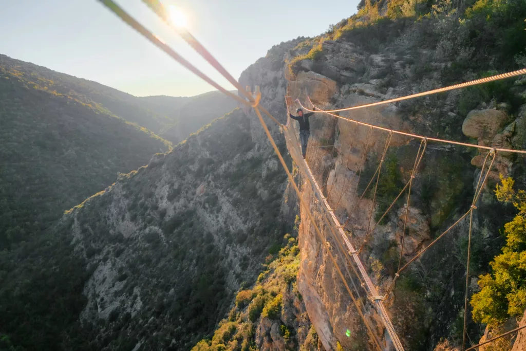 Via Ferrata Cagate Lorito en Espagne (Catalogne). Niveau K6 (extrêmement difficile).