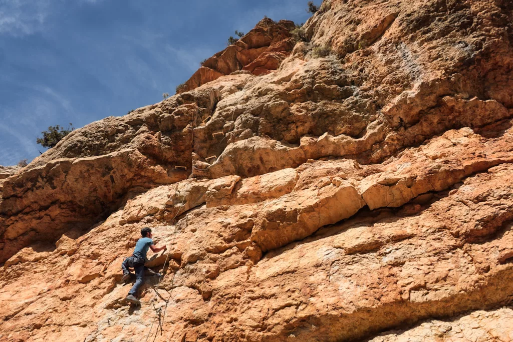 Via ferrata Feliz Navidad en Espagne (Catalogne). La via ferrata la plus difficile d'Espagne.