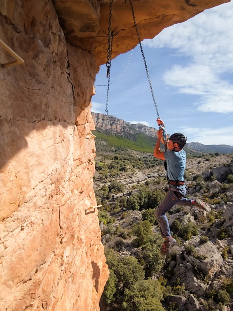 Via ferrata Feliz Navidad en Espagne (Catalogne). La via ferrata la plus difficile d'Espagne.